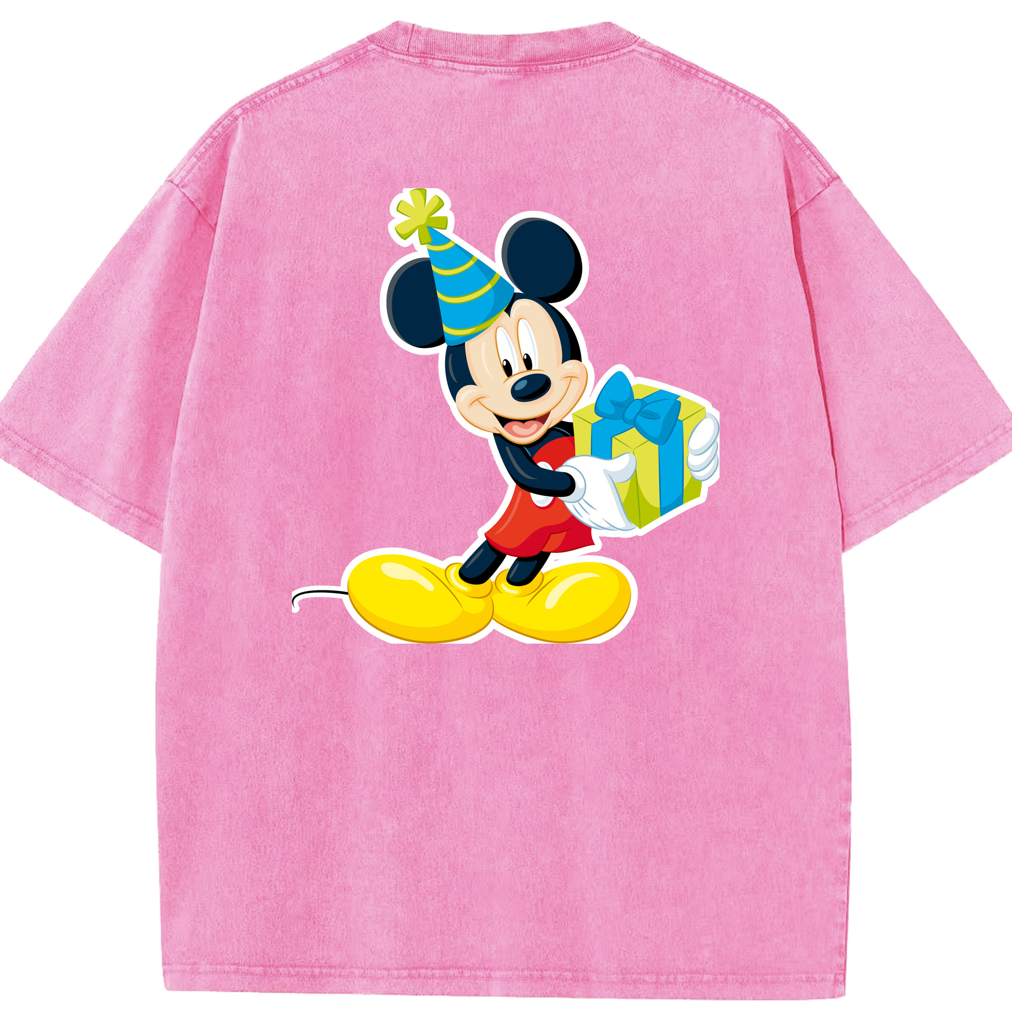 （画像用） ミッキーマウス Mickey Mouse 綿100% ヴィンテージ風 半袖Tシャツ（背面プリント）